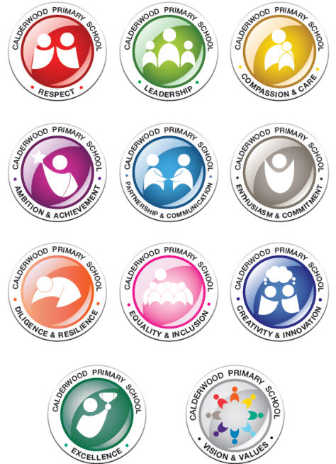 Calderwood Primary School Vision and Values Logos